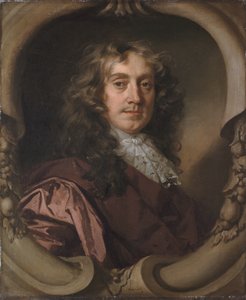 Portrait of a Gentleman, Half-Length, in a Brown Coat and Mechlin Lace Cravat, in a Sculpted Cartouche