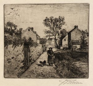 A Village Scene by Peter Moran
