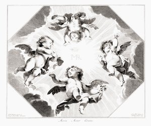 Four Child Angels Celebrating the Virgin Mary by Peter Paul (after) Rubens