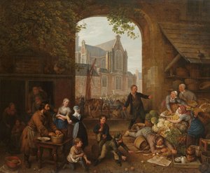 Two Drunkards at the Market near the Westerkerk in Amsterdam by Peter Paul Joseph Noel