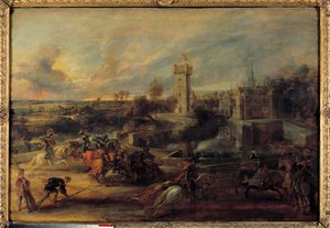 A Tournament Near the Pits of Steen Castle by Peter Paul Rubens