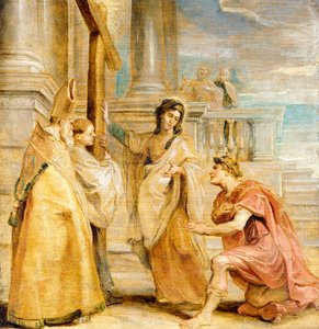 Constantine worshipping the True Cross