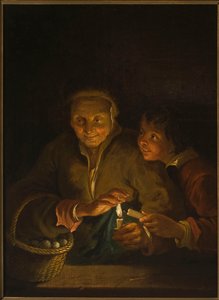 Old Woman and Boy with a Candle