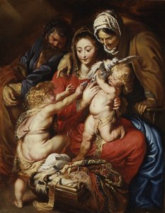 The Holy Family with Saint Elizabeth, Saint John, and a Dove, c.1608-9