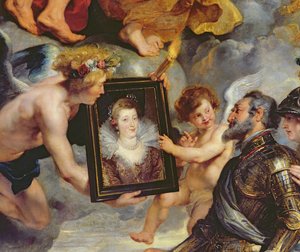 The Medici Cycle: Henri IV Receiving the Portrait of Marie de Medici (detail) by Peter Paul Rubens