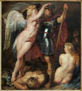 The coronation of the heroes. Painting by Peter Paul Rubens (1577-1640), circa 1622. Munich, Alte Pinakothek (Germany)