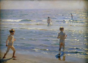 Bathing Boys. Sunshine. Skagen by Peder Severin Krøyer