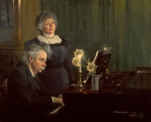 Edvard Grieg Accompanies His Wife on the Piano