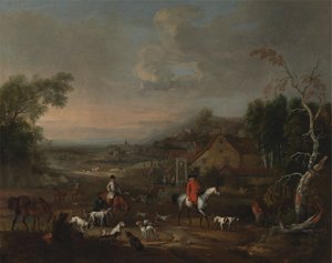 The Reverend Jemmet Browne at a Meet of Foxhounds by Peter Tillemans
