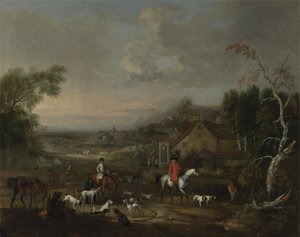 The Reverend Jemmet Browne at a Meet of Foxhounds by Peter Tillemans