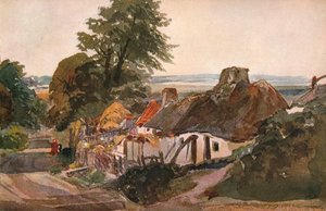 A Lane With Cottages, c1820