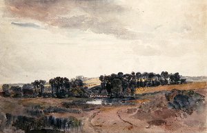 Landscape with Trees and Cattle by a Pool by Peter de Wint