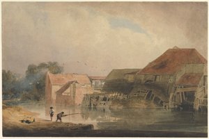 Riverside Scene (Old Mill) by Peter de Wint