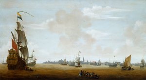 View of Amsterdam from the Sea, 17th century by Peter van den Velde