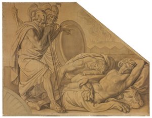 Nestor and Agamemnon Wake Diomedes. Cartoon for the Ceiling Paintings of the Munich Glyptothek