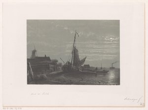 Sailing Ship on Dry Land by Moonlight