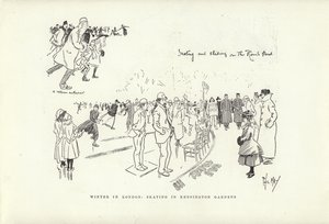 Winter in London, Skating in Kensington Gardens by Phil May