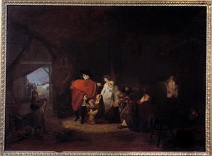 Humanity Trait of Louis XVI: Winter 1784 the King Gives Alms to the Inhabitants of Versailles by Philibert Louis Debucourt