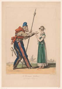 Girl with Cossack (series title: Costume Prints by Debucourt) by Philibert Louis Debucourt