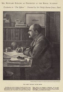 Portrait of Rudyard Kipling exhibited at the Royal Academy by Philip (after) Burne Jones