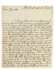Autograph letter to Solomon Dayrolles, Blackheath, 25th September 1754 by Philip Dormer Stanhope Chesterfield
