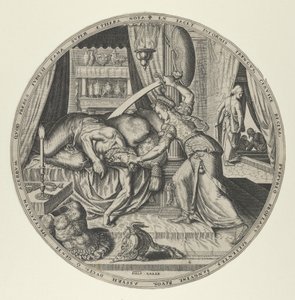 Judith from Famous Women from the Old Testament, set of 6 by Philip Galle
