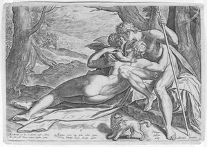 Venus and Adonis, from the series The Story of Adonis, ca. 1579