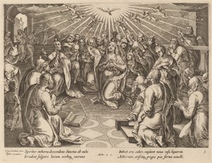 Pentecost by Philip Galle after Jan van der Straet