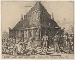 Mausoleum (The Tomb of Mausolus at Halicarnassus) by Philip Galle, after Maerten van Heemskerck