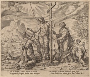 The Diligent Worker United with Christ after Death by Philip Galle after Maerten van Heemskerck