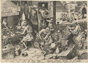 The Alchemist by Philip Galle after Pieter Bruegel the Elder