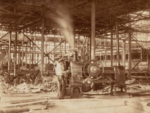Steam Engine near the Grand Transept, Crystal Palace by Philip Henry Delamotte