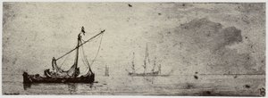 Van der Velde, A Barge by Philip Henry Delamotte