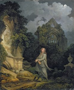 Visitor to a Moonlit Churchyard