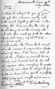 A Letter from Philip James de Loutherbourg, 19 July 1808 by Philip James de Loutherbourg