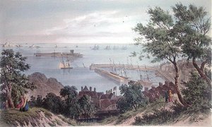 The Royal Squadron at Anchor, 2nd September 1846, from the Visit of Queen Victoria in Jersey, engraved by H. Walter