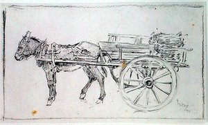 Donkey and Cart by Philip William May