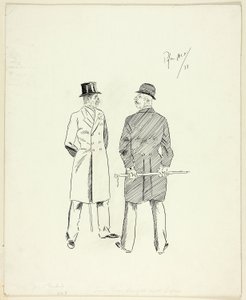 Two Gentlemen with Walking Sticks