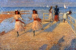 Girls Running, Walberswick Pier