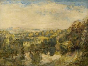 The River Teme, Evening, near Ludlow - The Clee Hills in the Distance by Philip Wilson Steer