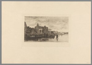 View of Amsterdam with the Top of the Schreierstoren by Philip Zilcken (signed by artist)