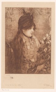 Woman with Bouquet of Flowers