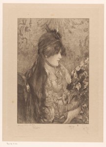 Woman with Bouquet of Flowers