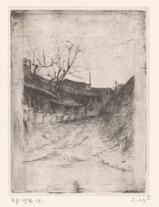 Road Along Buildings and Trees by Philip Zilcken
