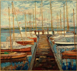Boat Dock with Sailboats