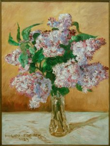 Lilac Bouquet in a Glass Vase by Philipp Franck