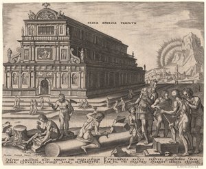 The Temple of Diana at Ephesus from the series The Eighth Wonders of the World After Maarten van Heemskerck by Philipp Galle