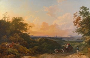 The Evening Coach, London in the Distance by Philippe-Jacques de Loutherbourg