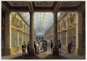 The Gallery of Orléans, at the Palais Royal - in “Promenade dans Paris et ses environs”, designed by Jacottet and Benoist, c. 1840