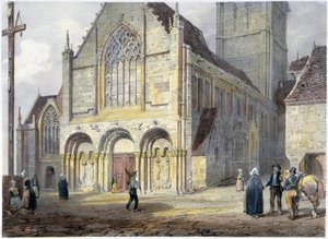 The Church of St Savior of Dinan - Lithography of Benoist and Jacottet